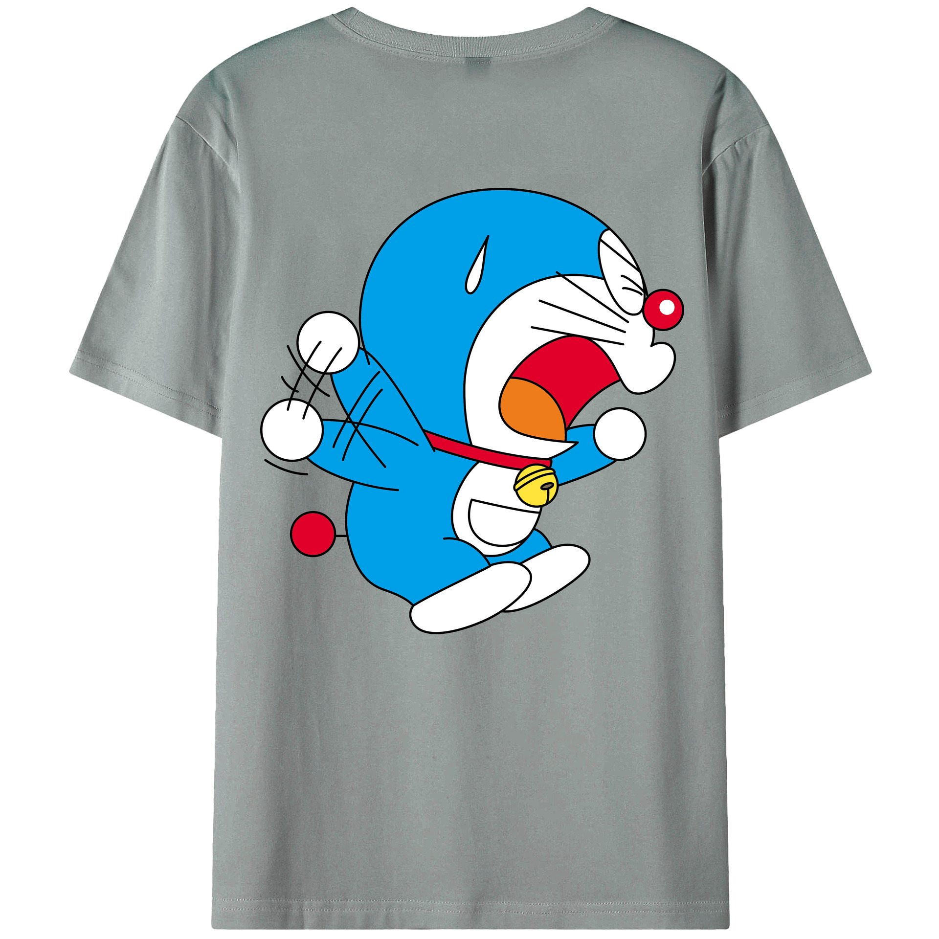 （画像用） ドラえもん Doraemon 綿100％ メンズ半袖Tシャツ（バックプリント） 通気性